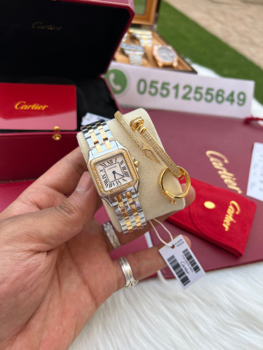ساعة كارتير نسائي معا اسواره مجانيهCartier