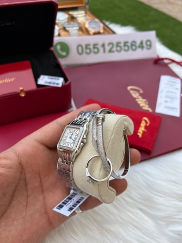 ساعة كارتير نسائي معا اسواره مجانيهCartier