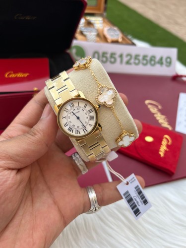 ساعة كارتير نسائي معا اسواره مجانيهCartier