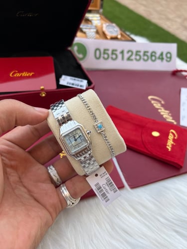 ساعة كارتير نسائي معا اسواره مجانيهCartier