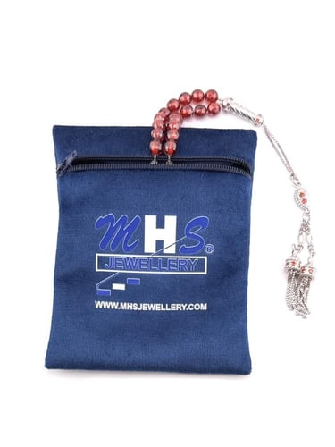 سبحة حجر الزركون الأحمر