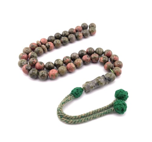 مسبحة حجر الجاسبر الاخضر(Green Jasper)