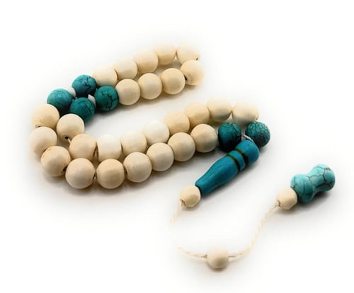 سبحة البكلايت خام الماني عالي الجودة مطعم بالفيروز