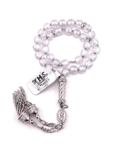 سبحة حجر الزركون الابيض