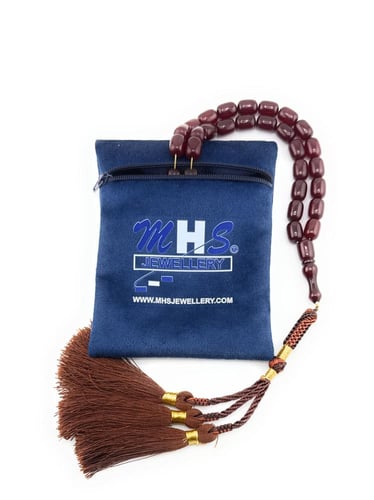 سبحة مسك الغزال (بني غامق مائل إلى الأحمر الداكن)