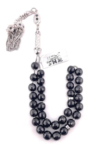 سبحة حجر الزركون الاسود