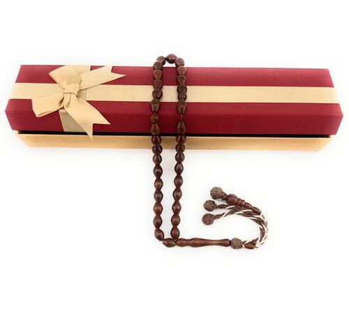 سبحة خشب جوز الكوك الطبيعي البيضاوي لون بني