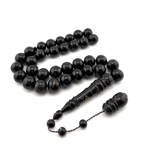 سبحة المرجان الأسود (اليسر) الطبيعي البلدي المضغوط