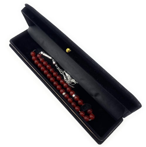 سبحة حجر العقيق الاحمر