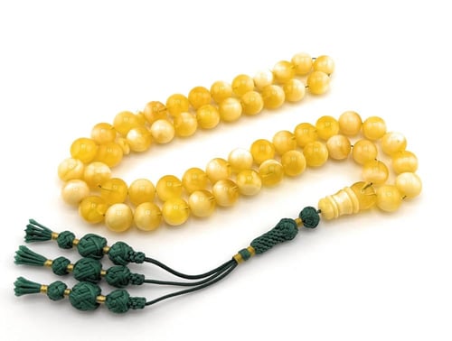 سبحة الكهرمان الكالينقرادي طبيعي 100% خراطة يدوية