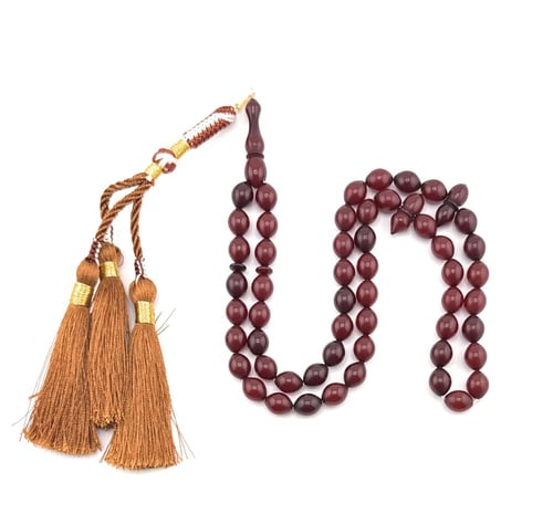 سبحة مسك الغزال (لون أحمر غامق مائل إلى البني الكس...