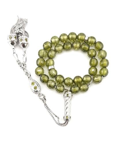 سبحة حجر الزركون الأخضر