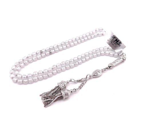 سبحة حجر الزركون الشفاف