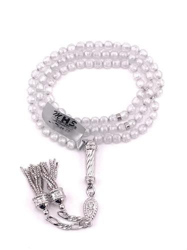 سبحة حجر الزركون الشفاف