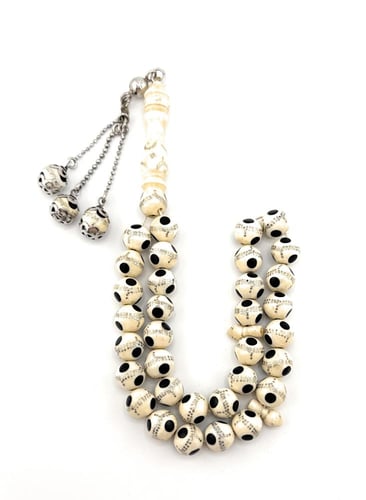 سبحة العاج المطعمة بالفضة