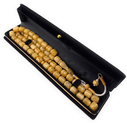 مسبحة الكهرمان الكالنقرادي ضغط بيور مع طربزونة فضة...