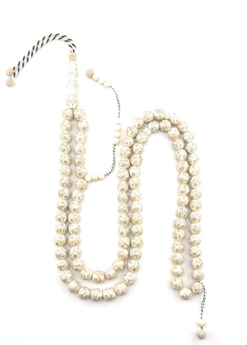 سبحة العاج المطعمة بالفضة