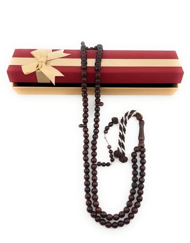 سبحة خشب جوز الكوك البني