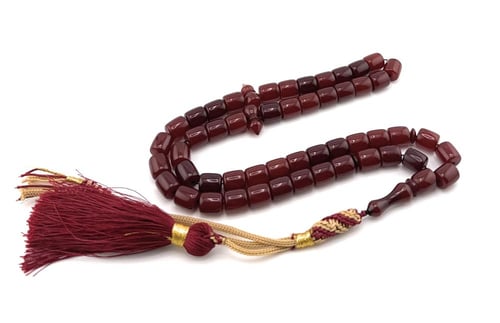 سبحة مسك الغزال (أحمر غامق)