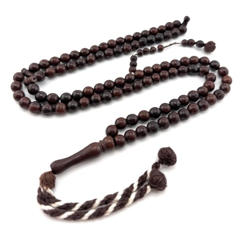 سبحة خشب جوز الكوك البني