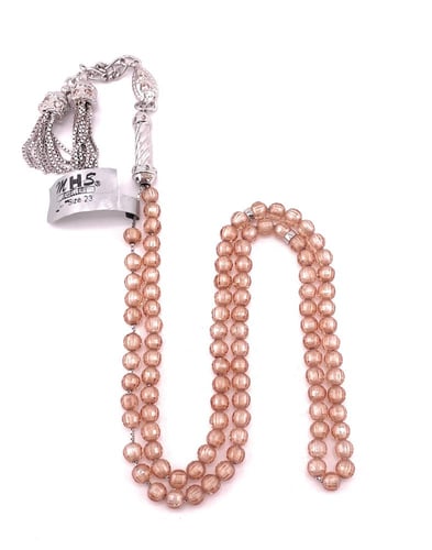 سبحة حجر الزركون البني الفاتح