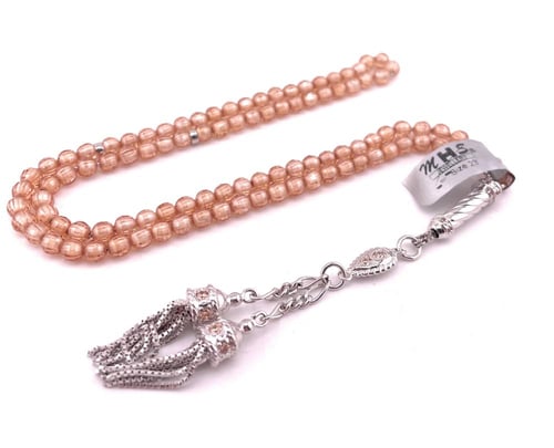 سبحة حجر الزركون البني الفاتح