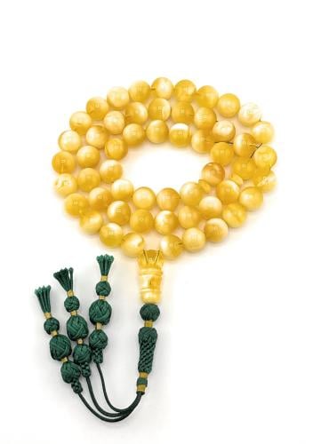 سبحة الكهرمان الكالينقرادي طبيعي 100% خراطة يدوية