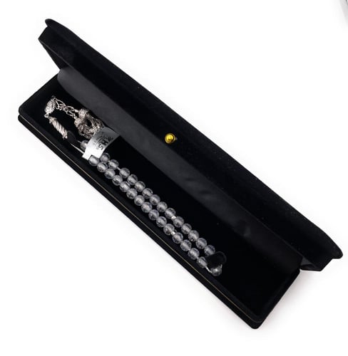 سبحة حجر الزركون الابيض