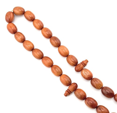 مسبحة خشب وحيد القرن النادر الطبيعي