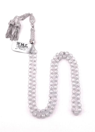 سبحة حجر الزركون الشفاف