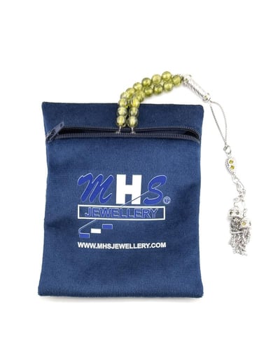 سبحة حجر الزركون الأخضر