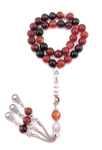 مسبحة حجر العقيق الاحمر(Red Agate)