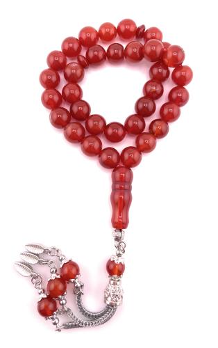 سبحة العقيق الأحمر (Red Agate)