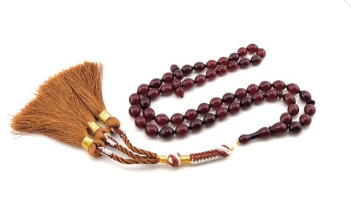 سبحة مسك الغزال (لون أحمر غامق مائل إلى البني الكس...