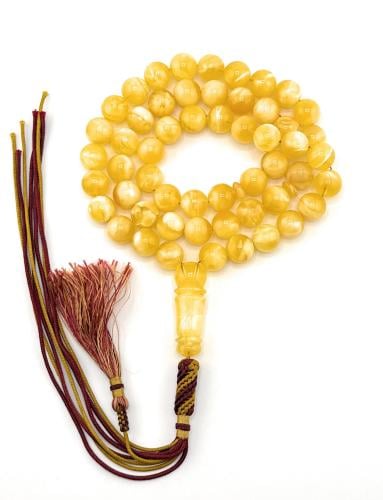 سبحة الكهرمان الكالينقرادي طبيعي 100% خراطة يدوية