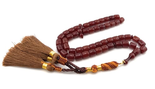 سبحة مسك الغزال ( أحمر بني داكن )