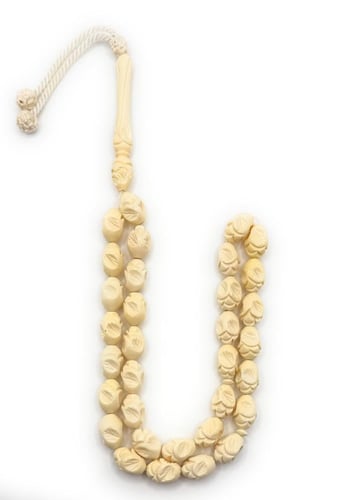 مسبحة العاج المنقوشة يدويا 100%