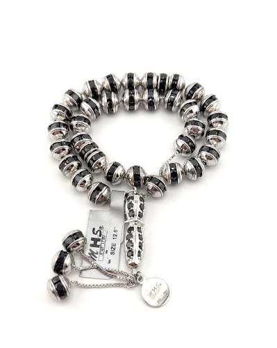 سبحة الفضة المرصعة بحجر الزركون الاسود