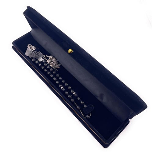 سبحة حجر الزركون الاسود