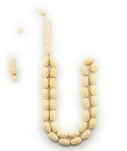 سبحة عاج الفيل الأصلي 100% منقوشة يدويا