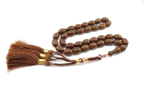 سبحة مسك الغزال (بني فاتح دافئ)