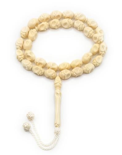 مسبحة العاج المنقوشة يدويا 100%