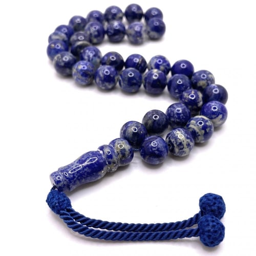 سبحة حجر اللازورد الأزرق