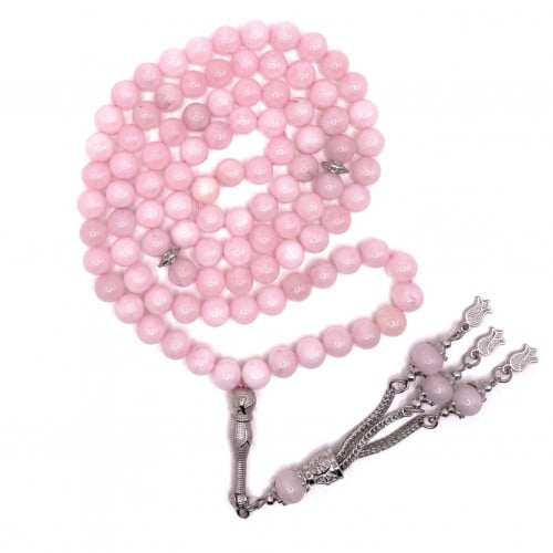 سبحة عقيق وردي فاتح