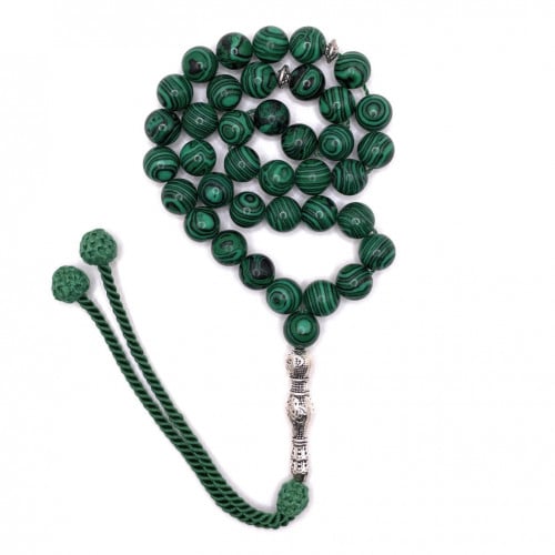 سبحة حجر ملكايت اخضر