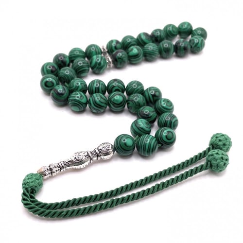 سبحة حجر ملكايت اخضر