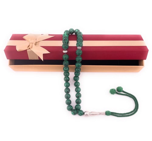 سبحة حجر الملاكايت ‏(Malachite)