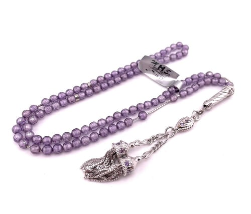 سبحة حجر الزركون البنفسجي