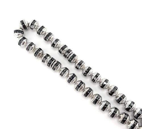 سبحة الفضة المرصعة بحجر الزركون الاسود