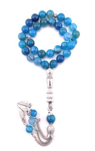 سبحة العقيق الأزرق (Blue agate)